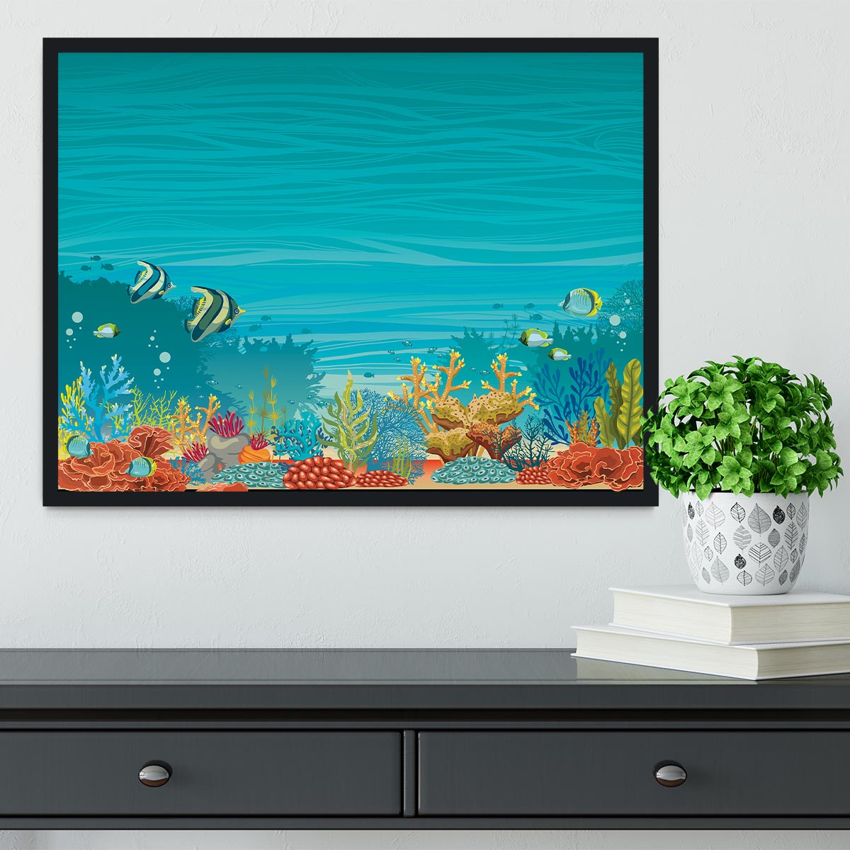 Underwater seascape Framed Print - Canvas Art Rocks - 2