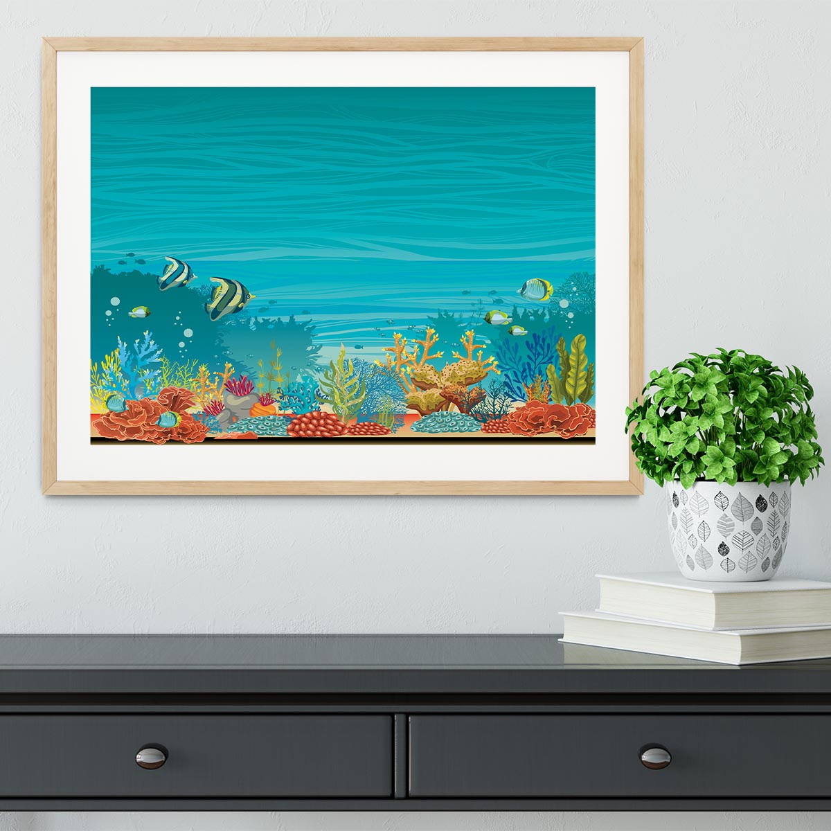 Underwater seascape Framed Print - Canvas Art Rocks - 3