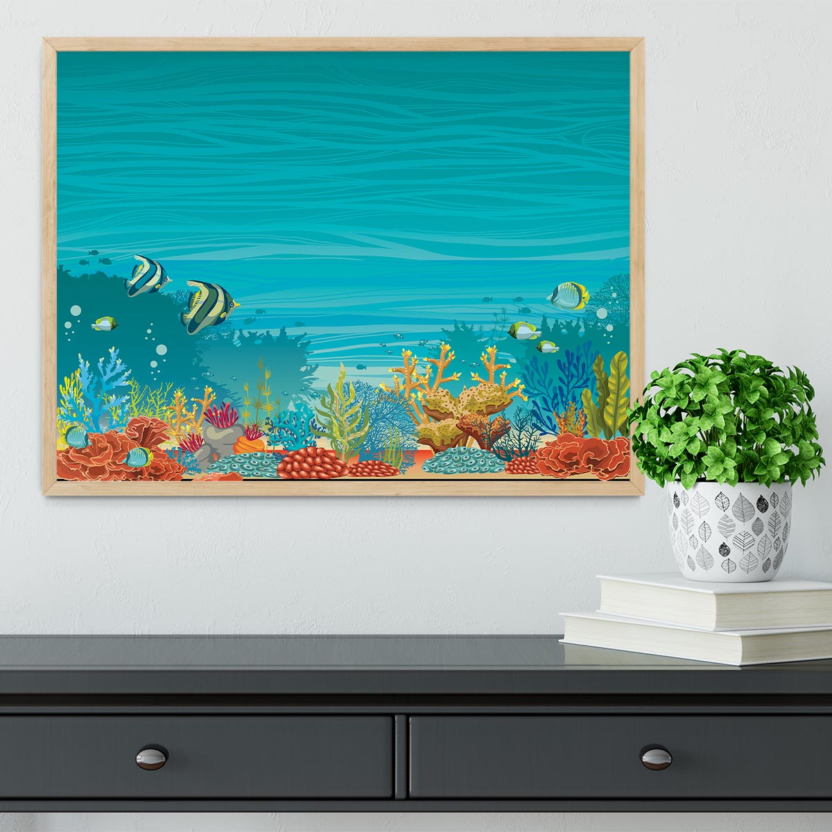 Underwater seascape Framed Print - Canvas Art Rocks - 4
