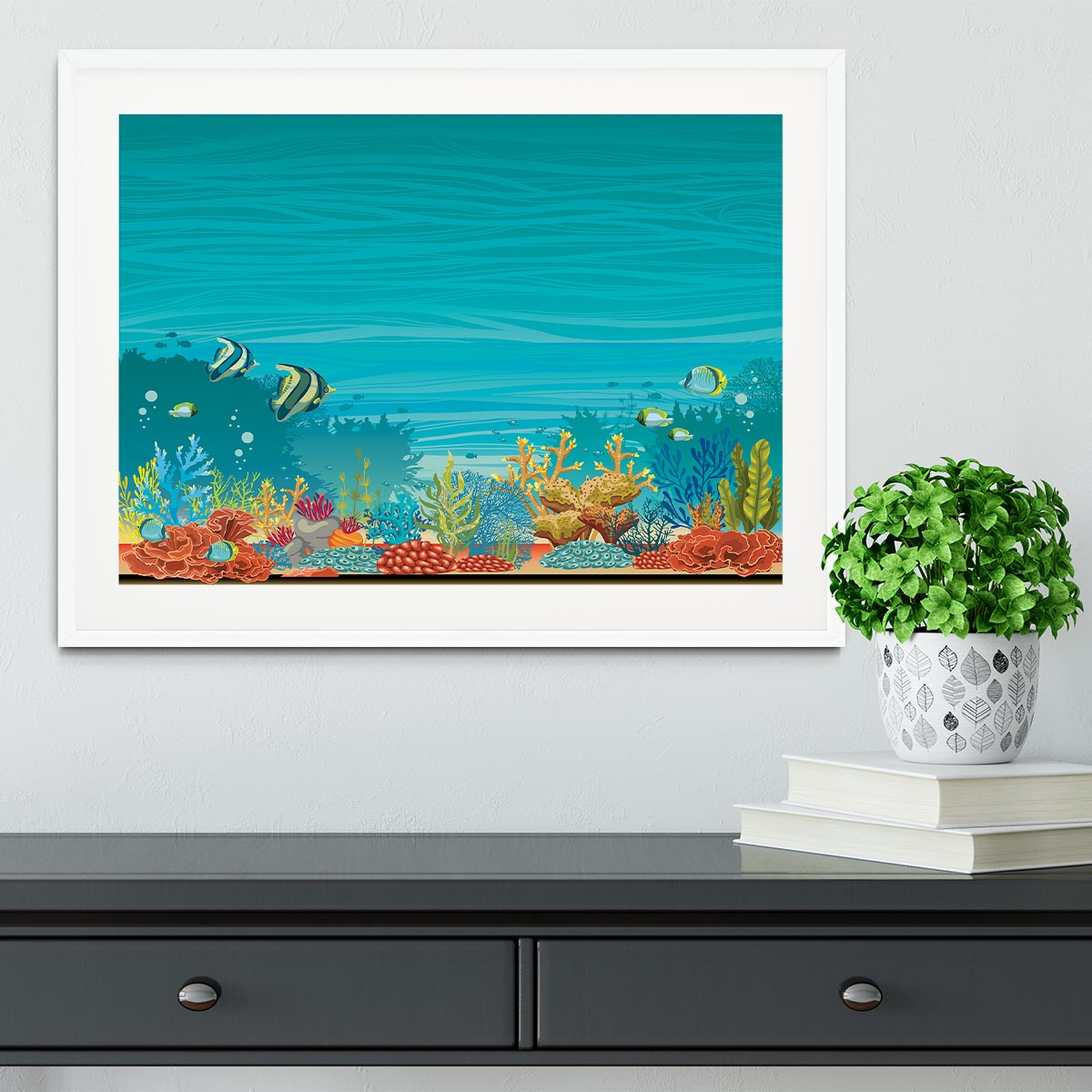 Underwater seascape Framed Print - Canvas Art Rocks - 5