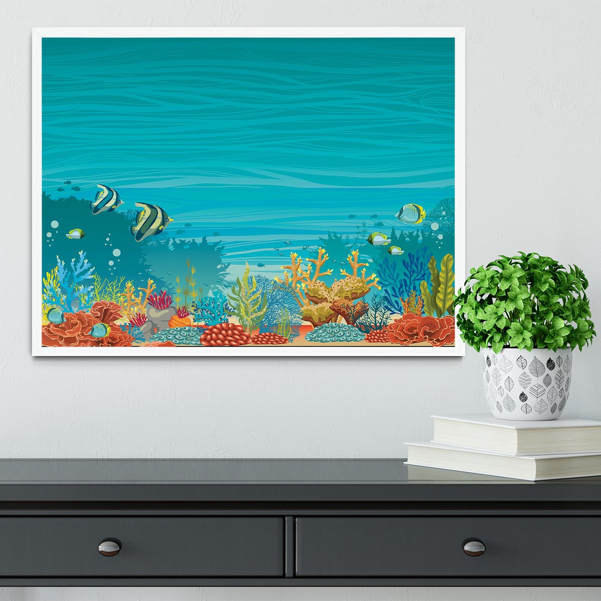 Underwater seascape Framed Print - Canvas Art Rocks -6
