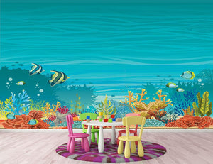 Underwater seascape Wall Mural Wallpaper - Canvas Art Rocks - 2
