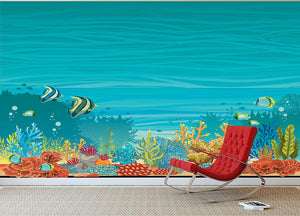 Underwater seascape Wall Mural Wallpaper - Canvas Art Rocks - 3