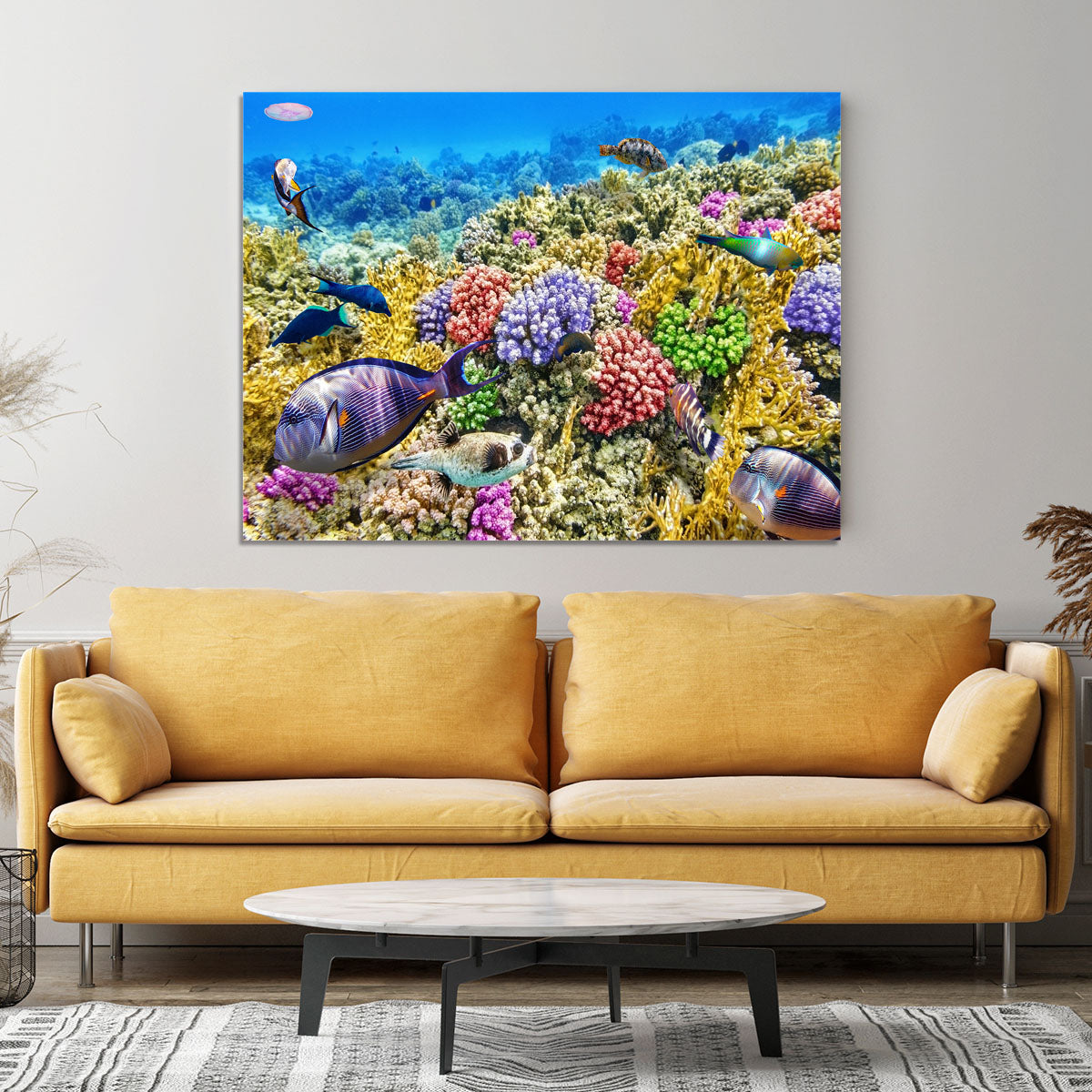 Underwater world with corals and tropical fish Canvas Print or Poster - Canvas Art Rocks - 4