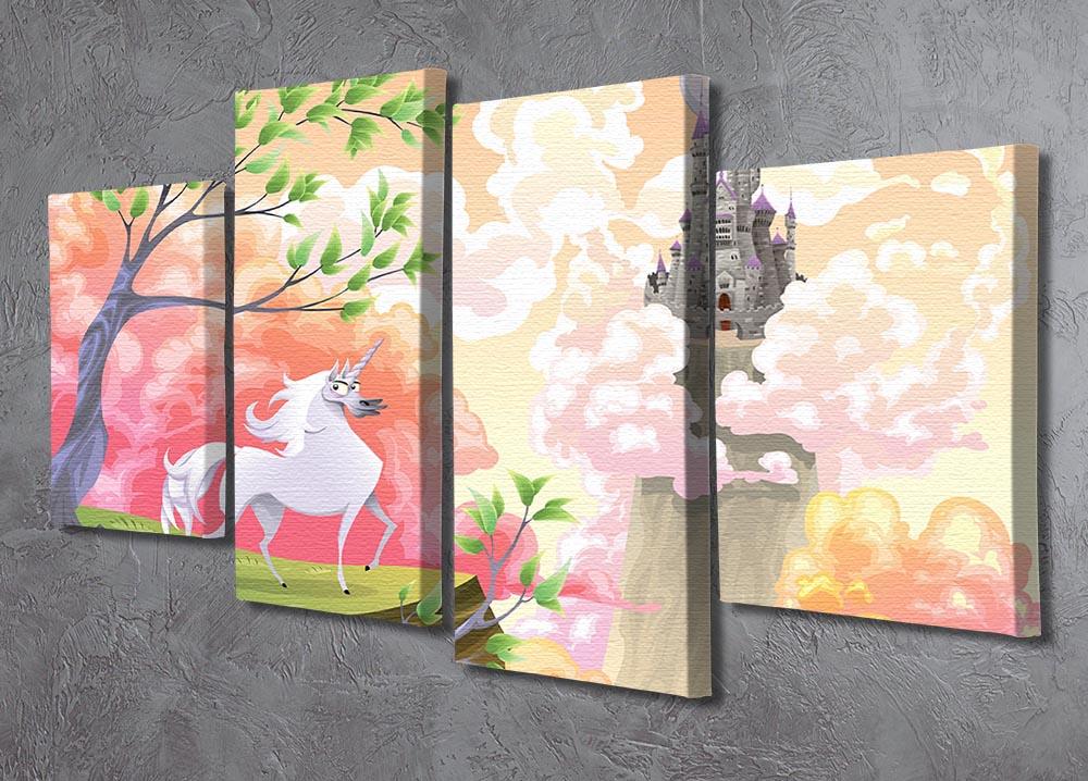 Unicorn and mythological landscape 4 Split Panel Canvas  - Canvas Art Rocks - 2
