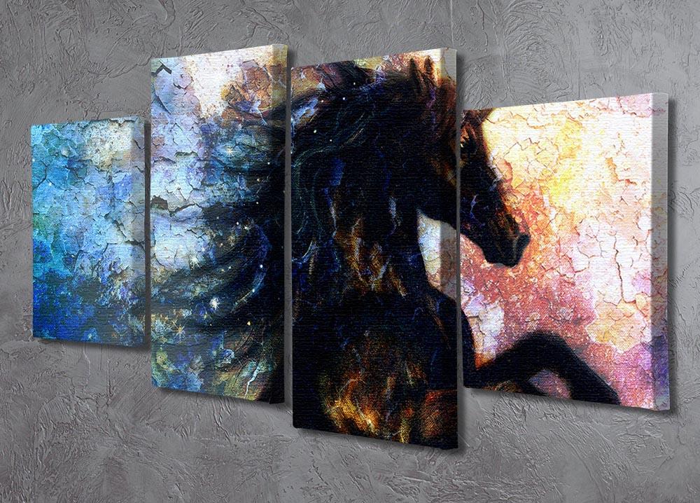 Unicorn dancing 4 Split Panel Canvas  - Canvas Art Rocks - 2