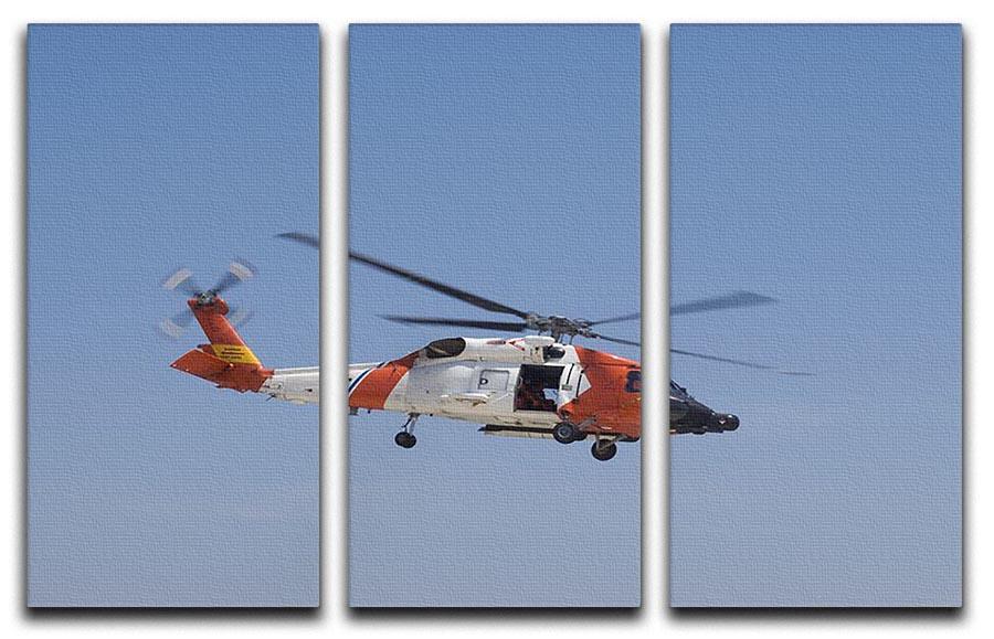 United States Coast Guard helicopter 3 Split Panel Canvas Print - Canvas Art Rocks - 1