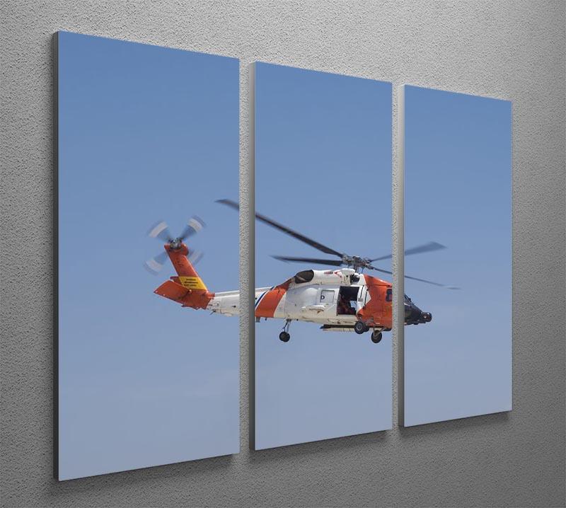 United States Coast Guard helicopter 3 Split Panel Canvas Print - Canvas Art Rocks - 2