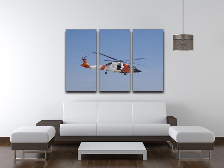 United States Coast Guard helicopter 3 Split Panel Canvas Print - Canvas Art Rocks - 3