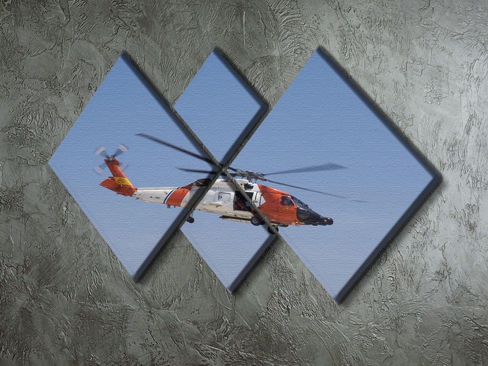 United States Coast Guard helicopter 4 Square Multi Panel Canvas  - Canvas Art Rocks - 2