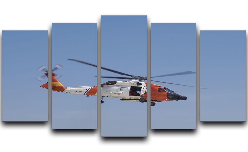 United States Coast Guard helicopter 5 Split Panel Canvas  - Canvas Art Rocks - 1