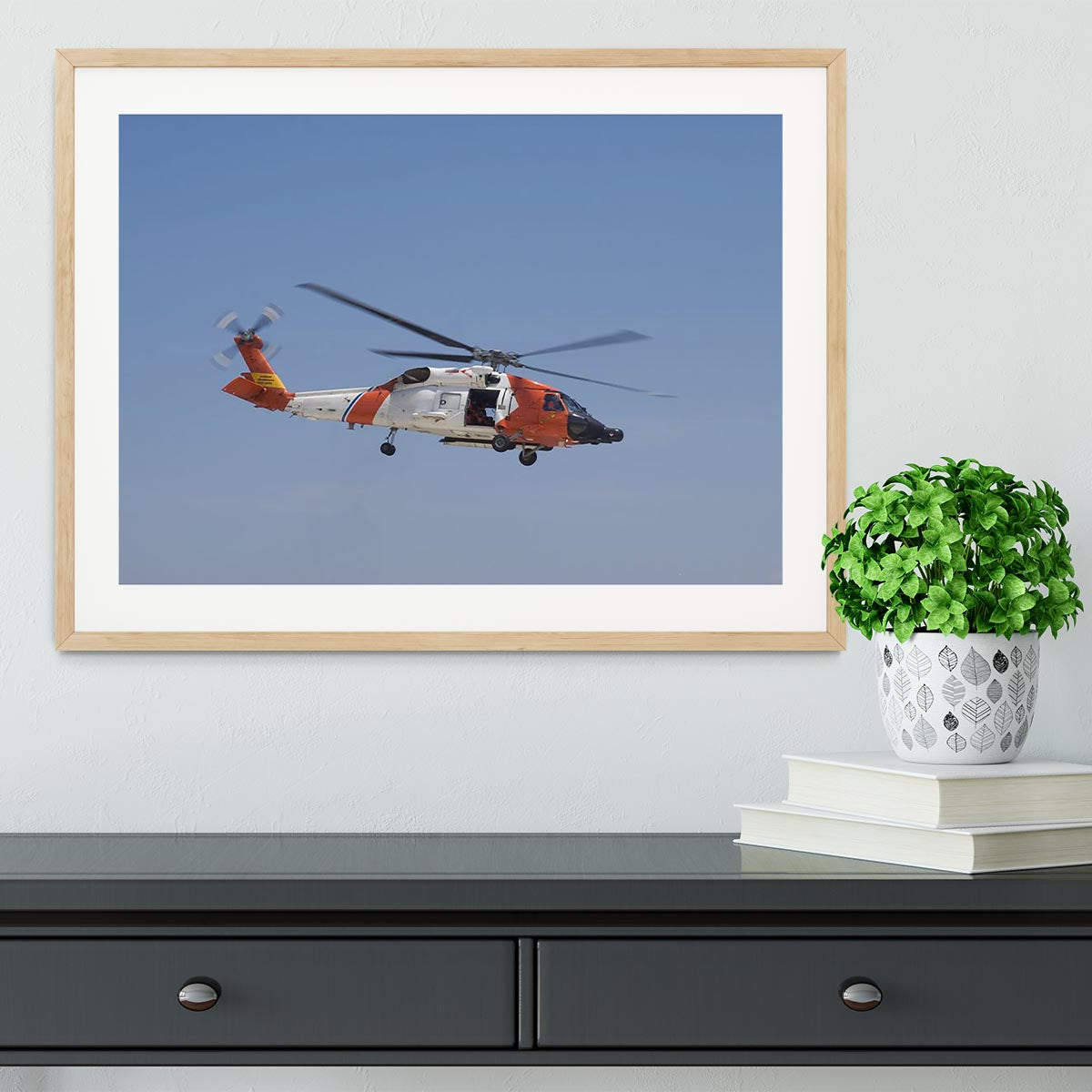 United States Coast Guard helicopter Framed Print - Canvas Art Rocks - 3