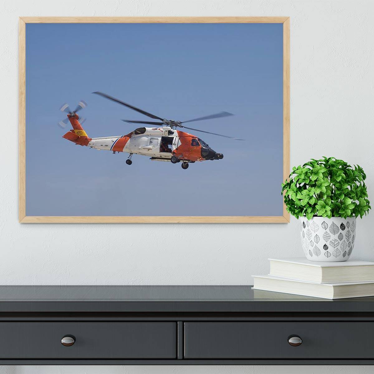 United States Coast Guard helicopter Framed Print - Canvas Art Rocks - 4