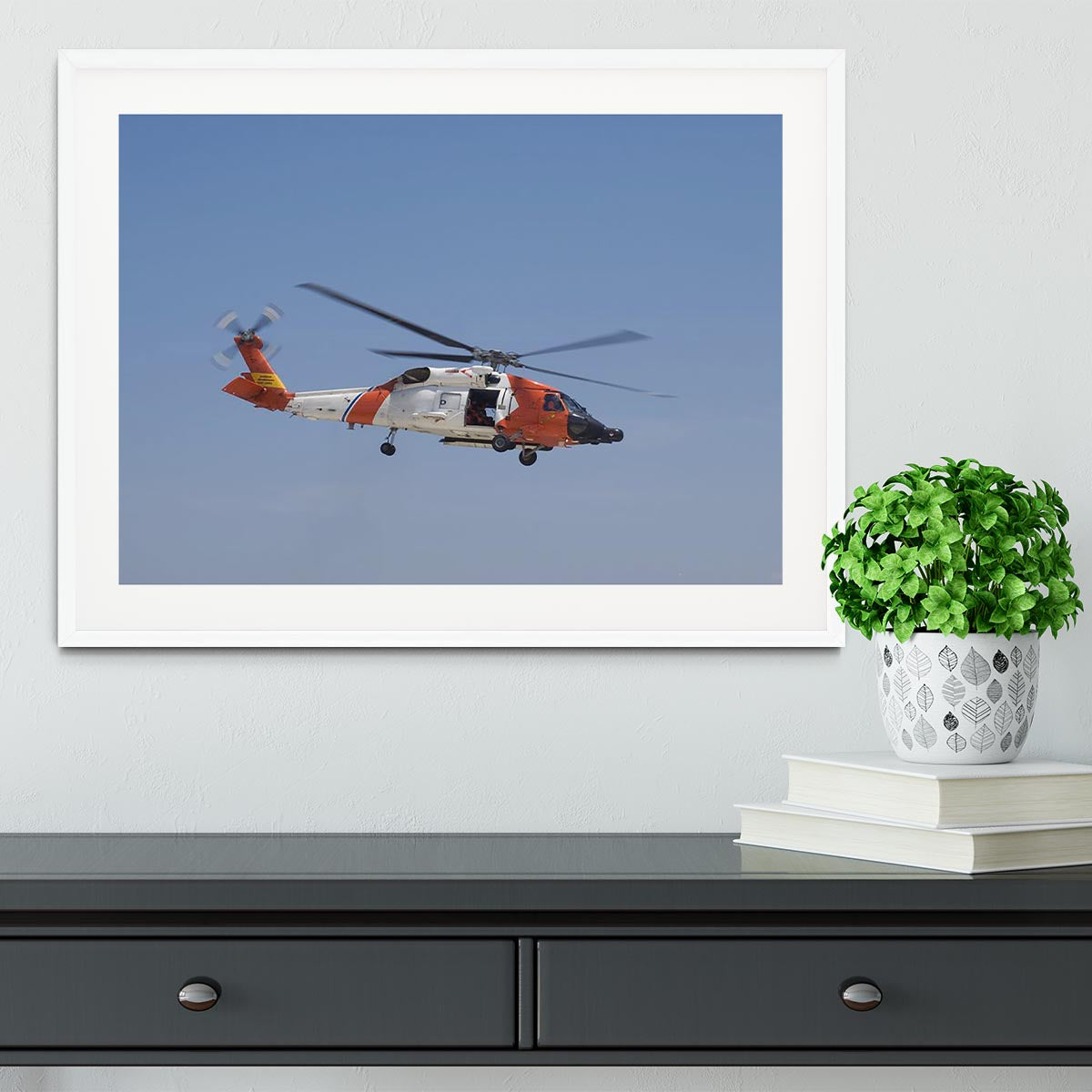 United States Coast Guard helicopter Framed Print - Canvas Art Rocks - 5