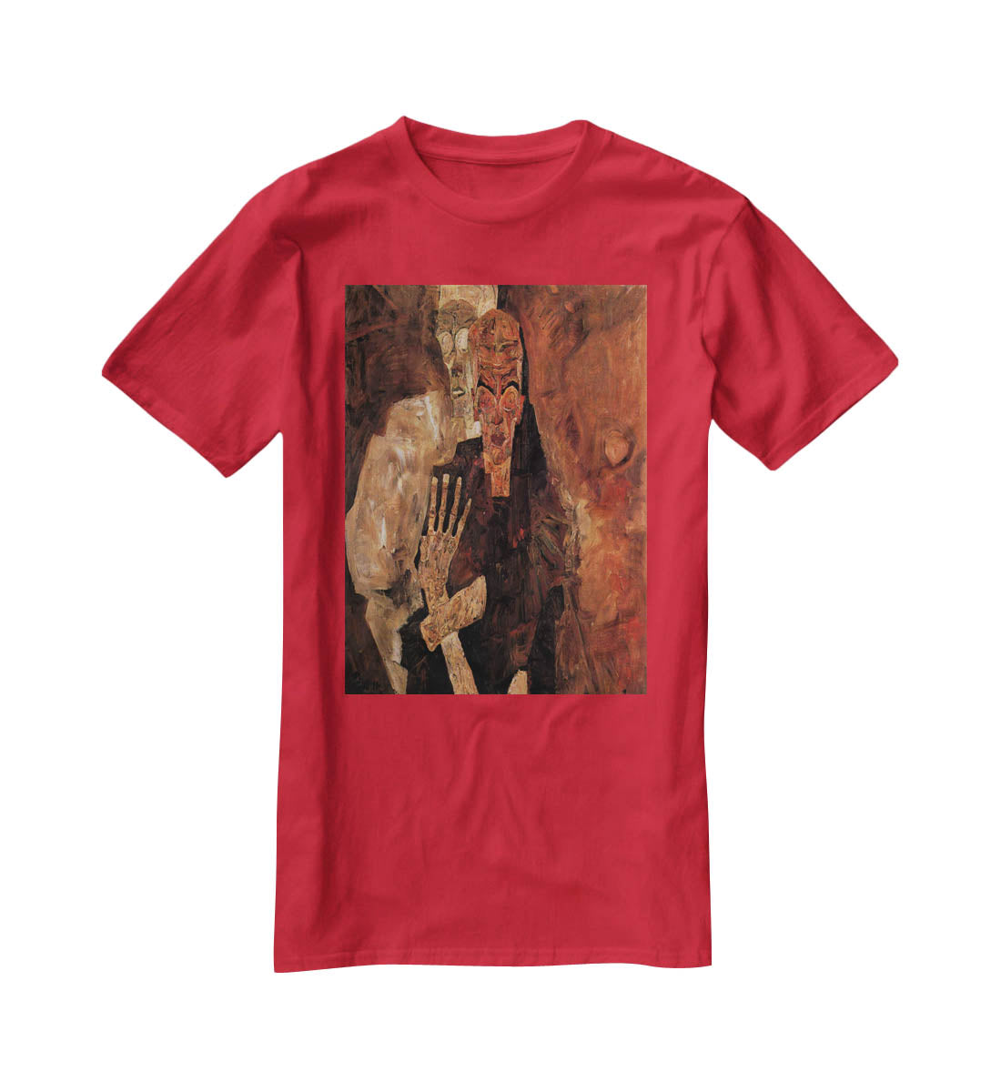 Unlicensed or even death and man by Egon Schiele T-Shirt - Canvas Art Rocks - 4
