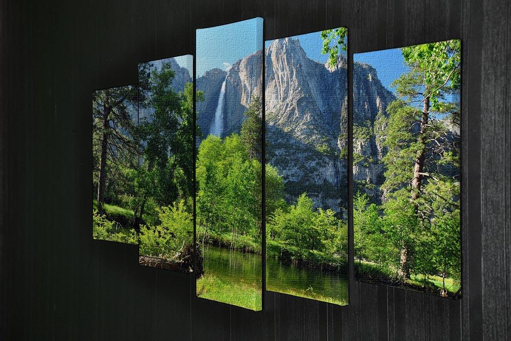 Upper Yosemite Falls 5 Split Panel Canvas  - Canvas Art Rocks - 2