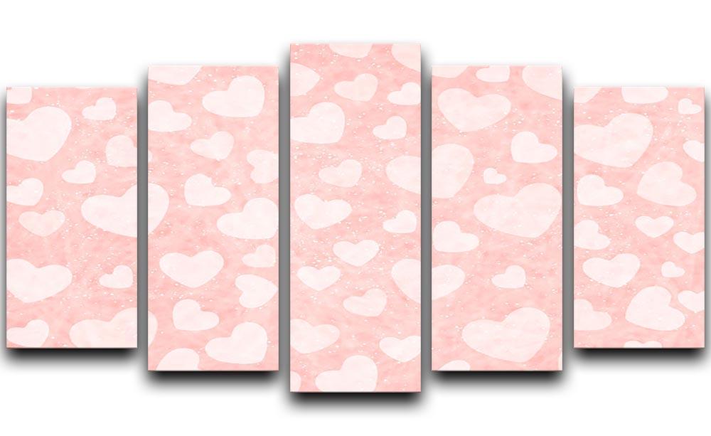 Valentine Heart pink 5 Split Panel Canvas  - Canvas Art Rocks - 1