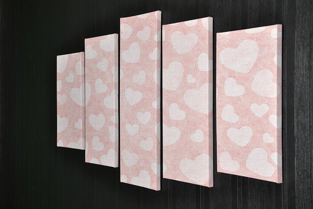 Valentine Heart pink 5 Split Panel Canvas  - Canvas Art Rocks - 2