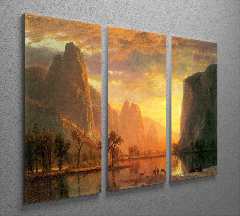 Valley in Yosemite by Bierstadt 3 Split Panel Canvas Print - Canvas Art Rocks - 2