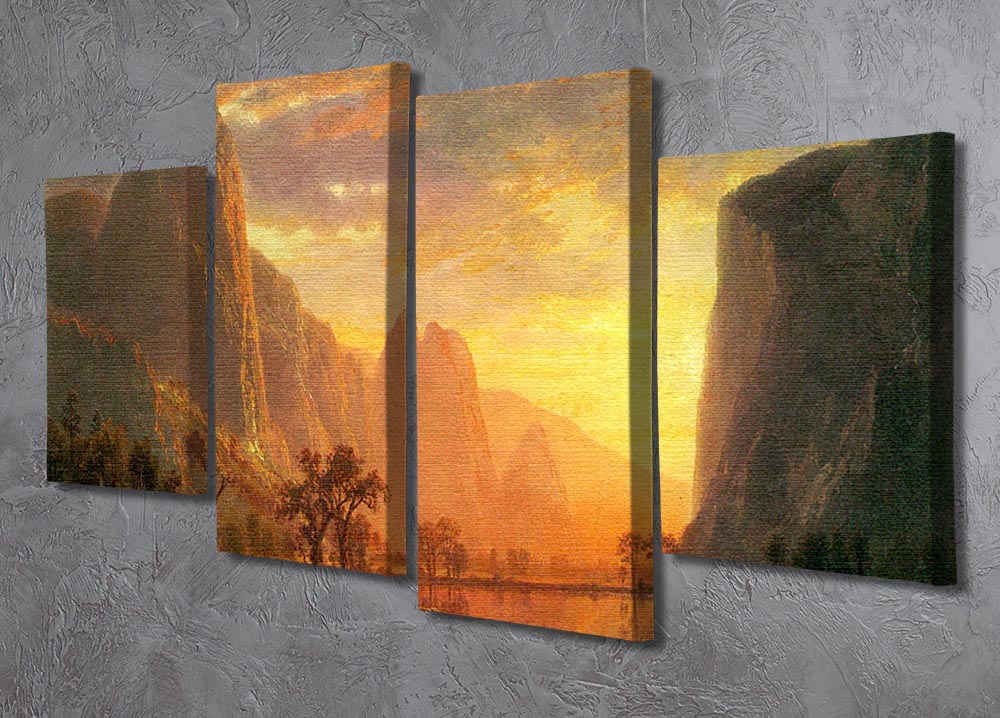Valley in Yosemite by Bierstadt 4 Split Panel Canvas - Canvas Art Rocks - 2