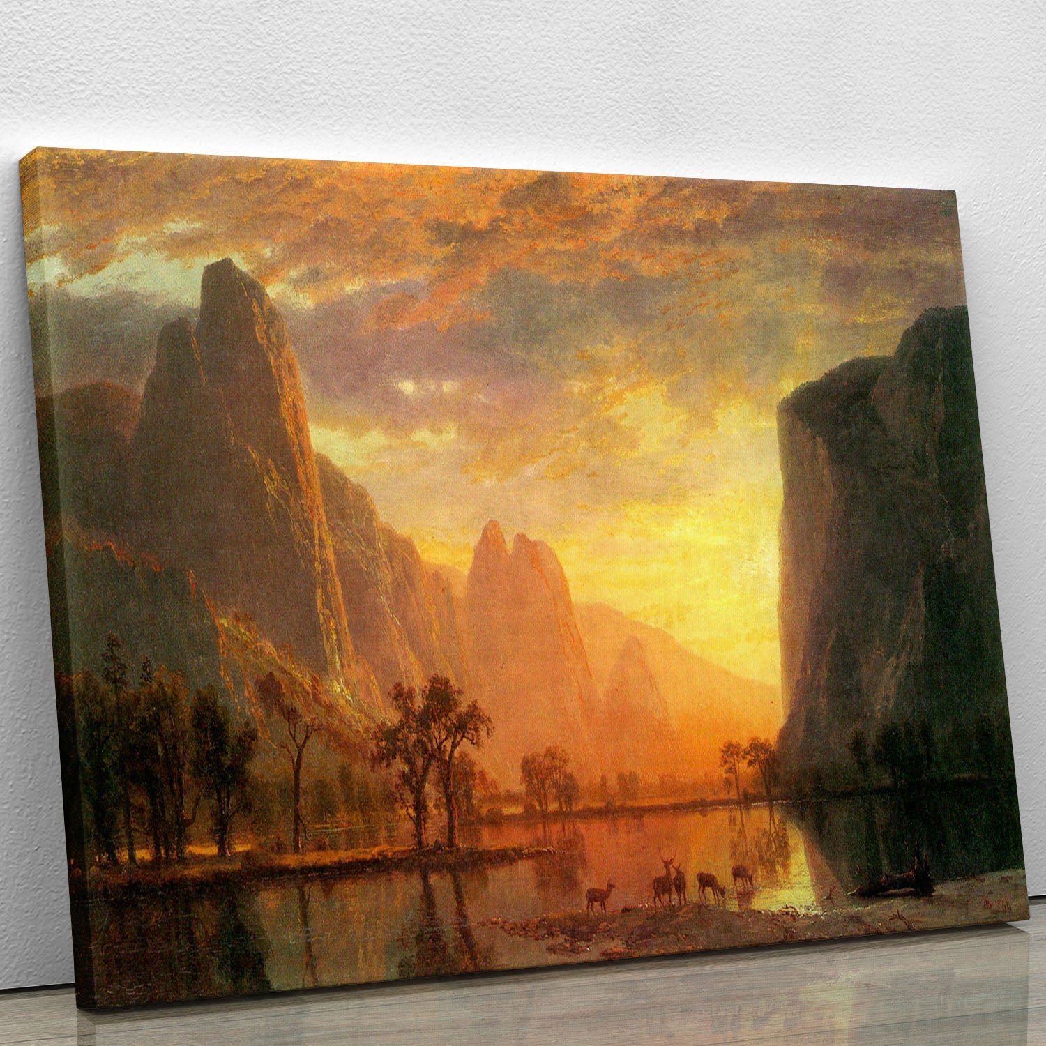 Valley in Yosemite by Bierstadt Canvas Print or Poster - Canvas Art Rocks - 1