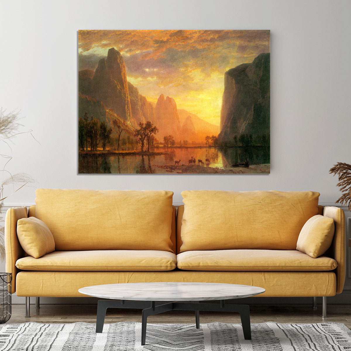 Valley in Yosemite by Bierstadt Canvas Print or Poster - Canvas Art Rocks - 4