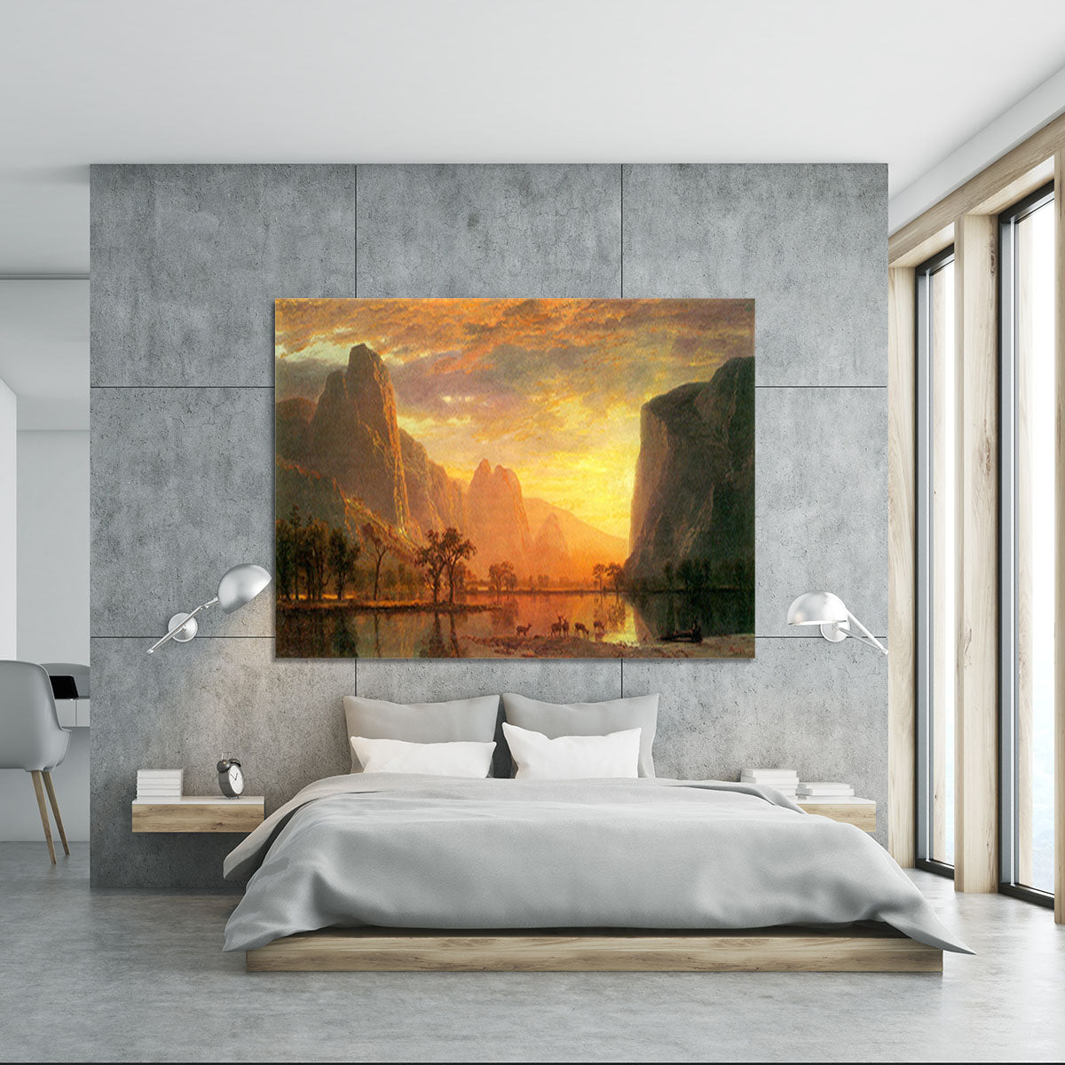 Valley in Yosemite by Bierstadt Canvas Print or Poster - Canvas Art Rocks - 5