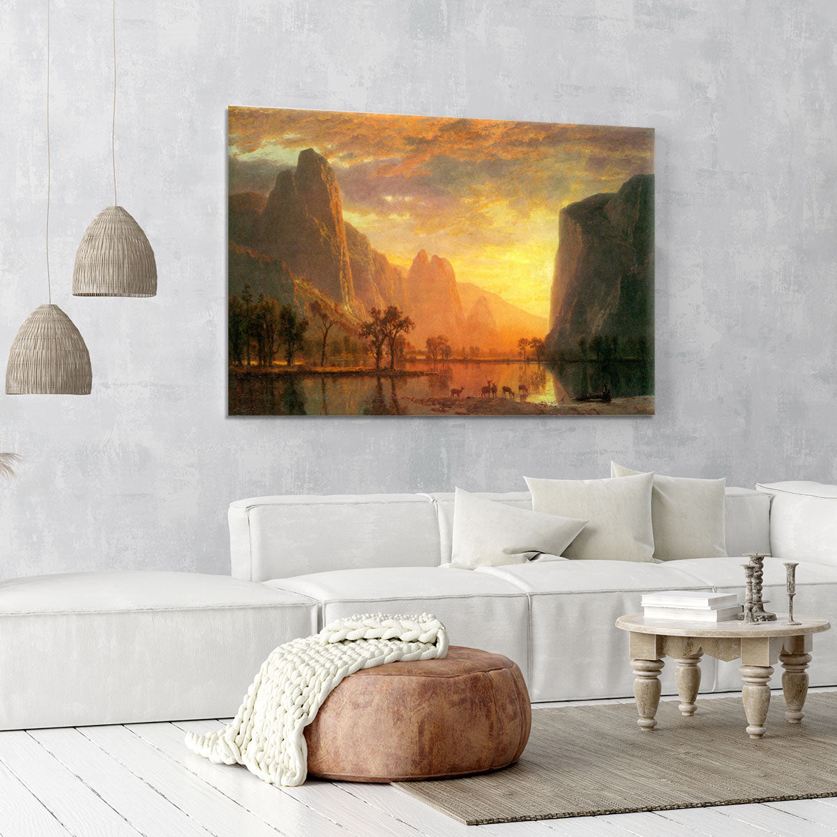 Valley in Yosemite by Bierstadt Canvas Print or Poster - Canvas Art Rocks - 6