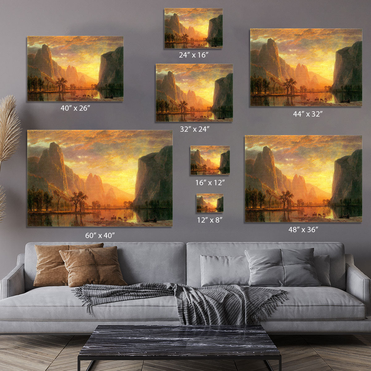 Valley in Yosemite by Bierstadt Canvas Print or Poster - Canvas Art Rocks - 7