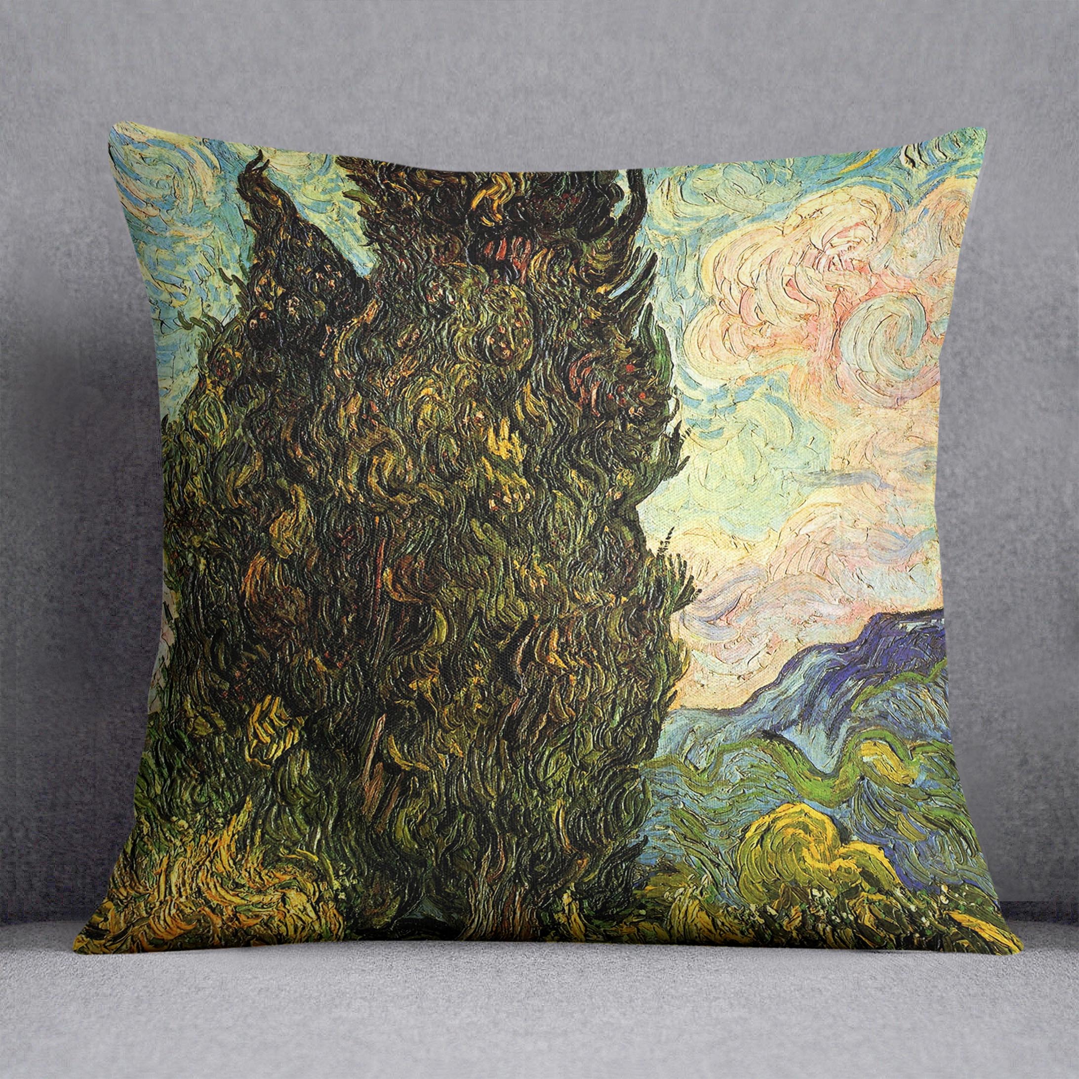 Van Gogh Cypresses Cushion