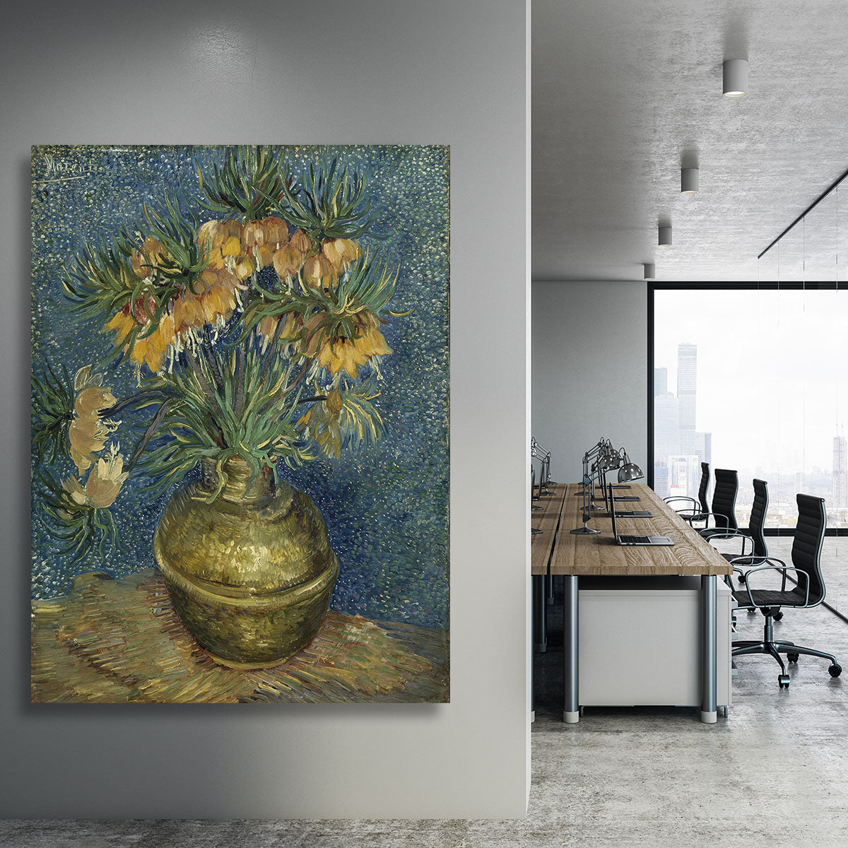 Van Gogh Fritillaries in a Copper Vase Canvas Print or Poster - Canvas Art Rocks - 3