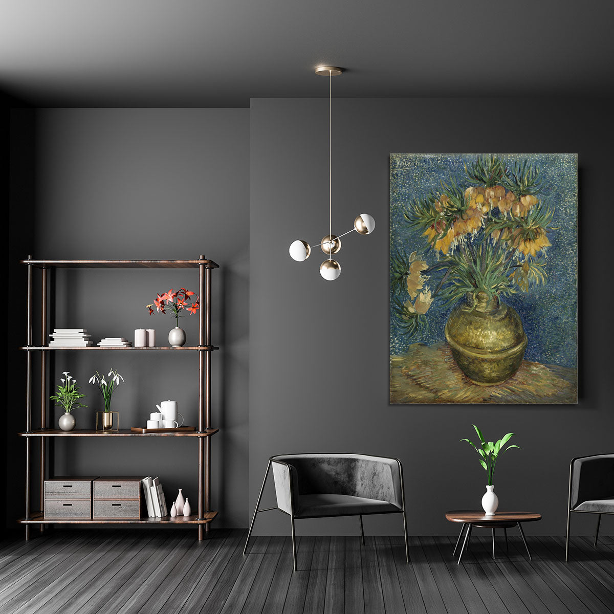 Van Gogh Fritillaries in a Copper Vase Canvas Print or Poster - Canvas Art Rocks - 5