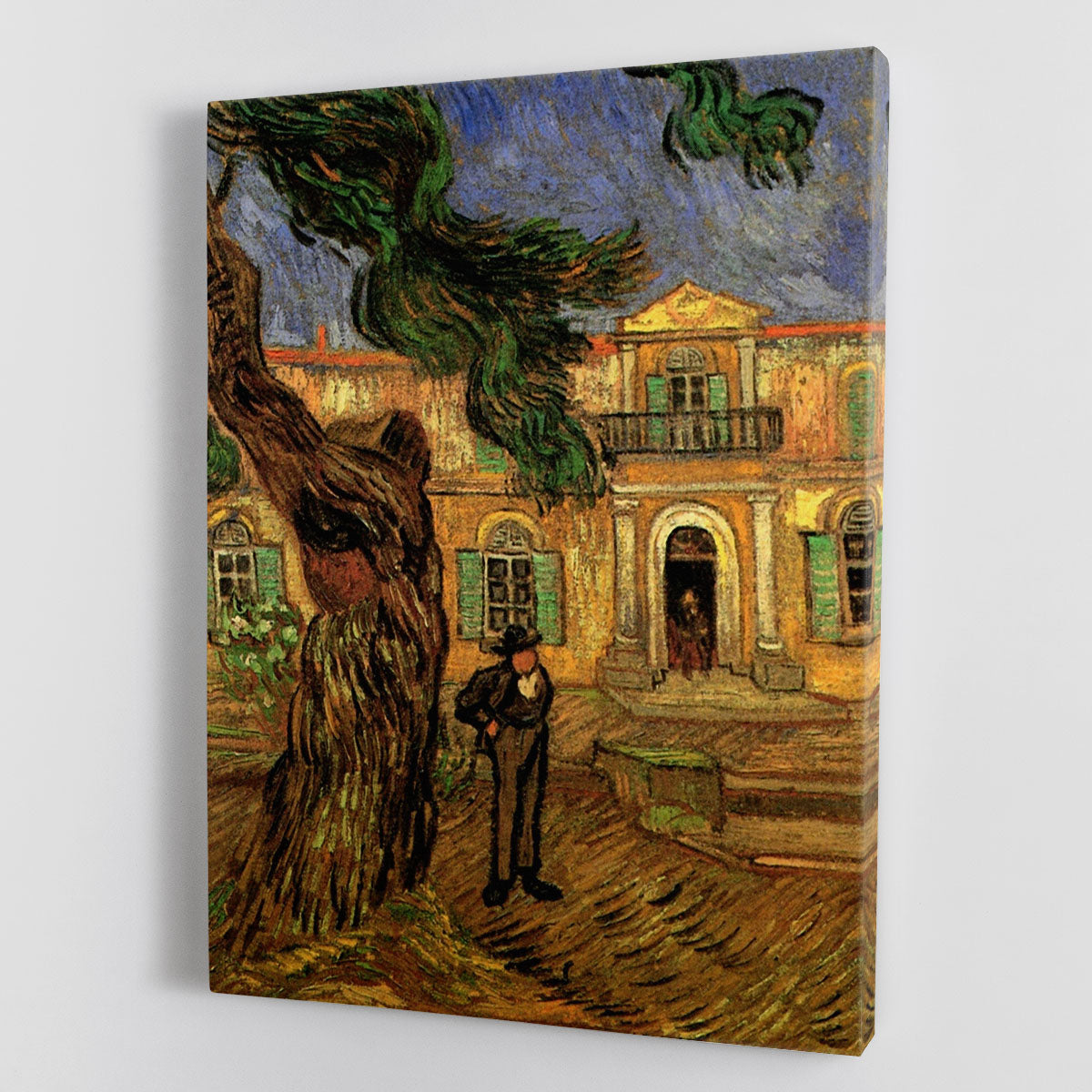 Van Gogh Pine Trees with Figure in the Garden of Saint-Paul Hospital Canvas Print or Poster - Canvas Art Rocks - 1