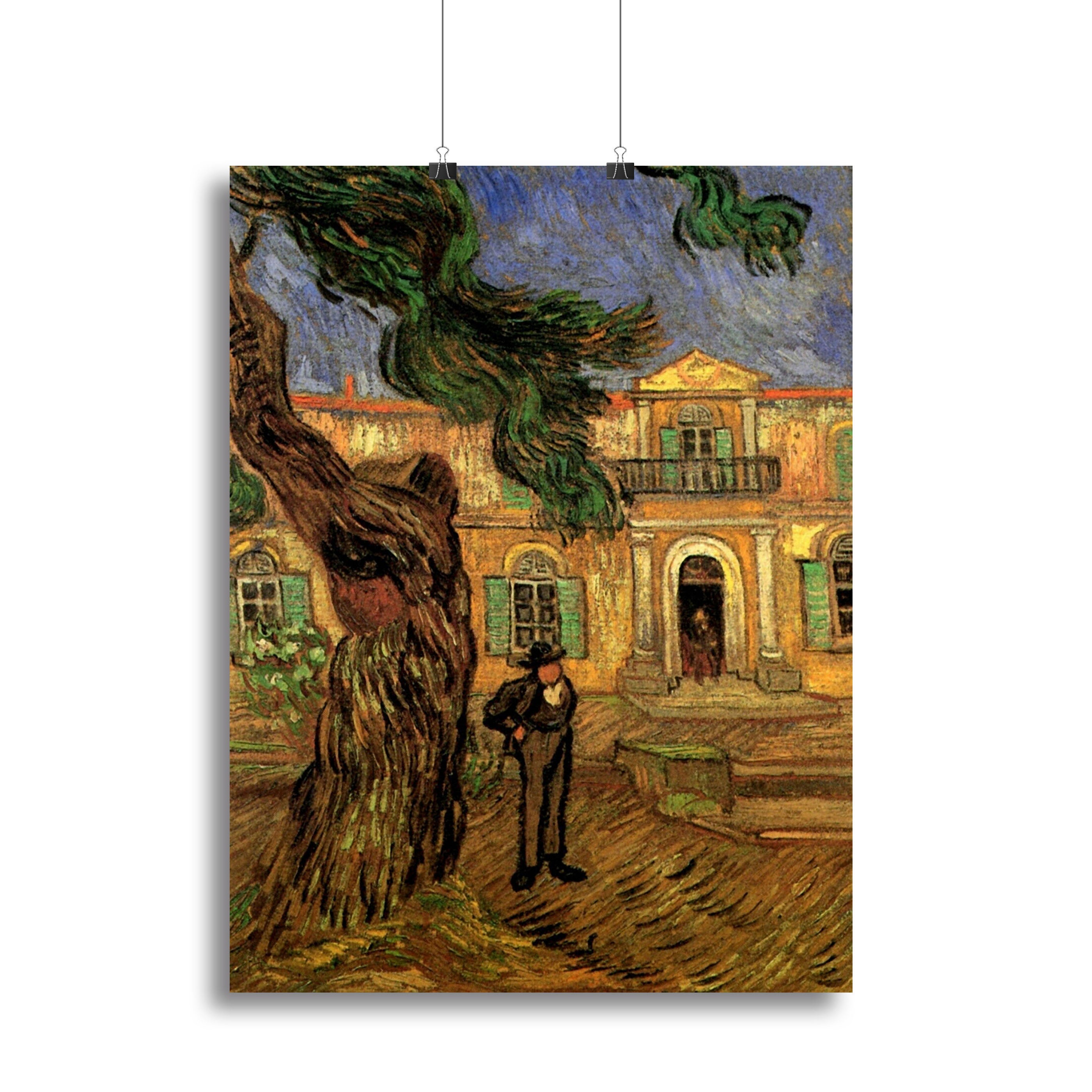 Van Gogh Pine Trees with Figure in the Garden of Saint-Paul Hospital Canvas Print or Poster - Canvas Art Rocks - 2