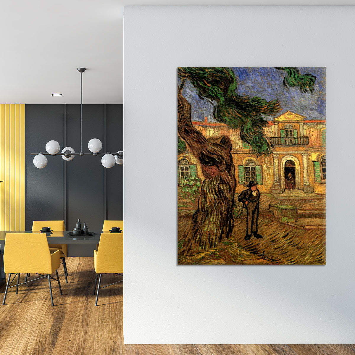 Van Gogh Pine Trees with Figure in the Garden of Saint-Paul Hospital Canvas Print or Poster - Canvas Art Rocks - 4