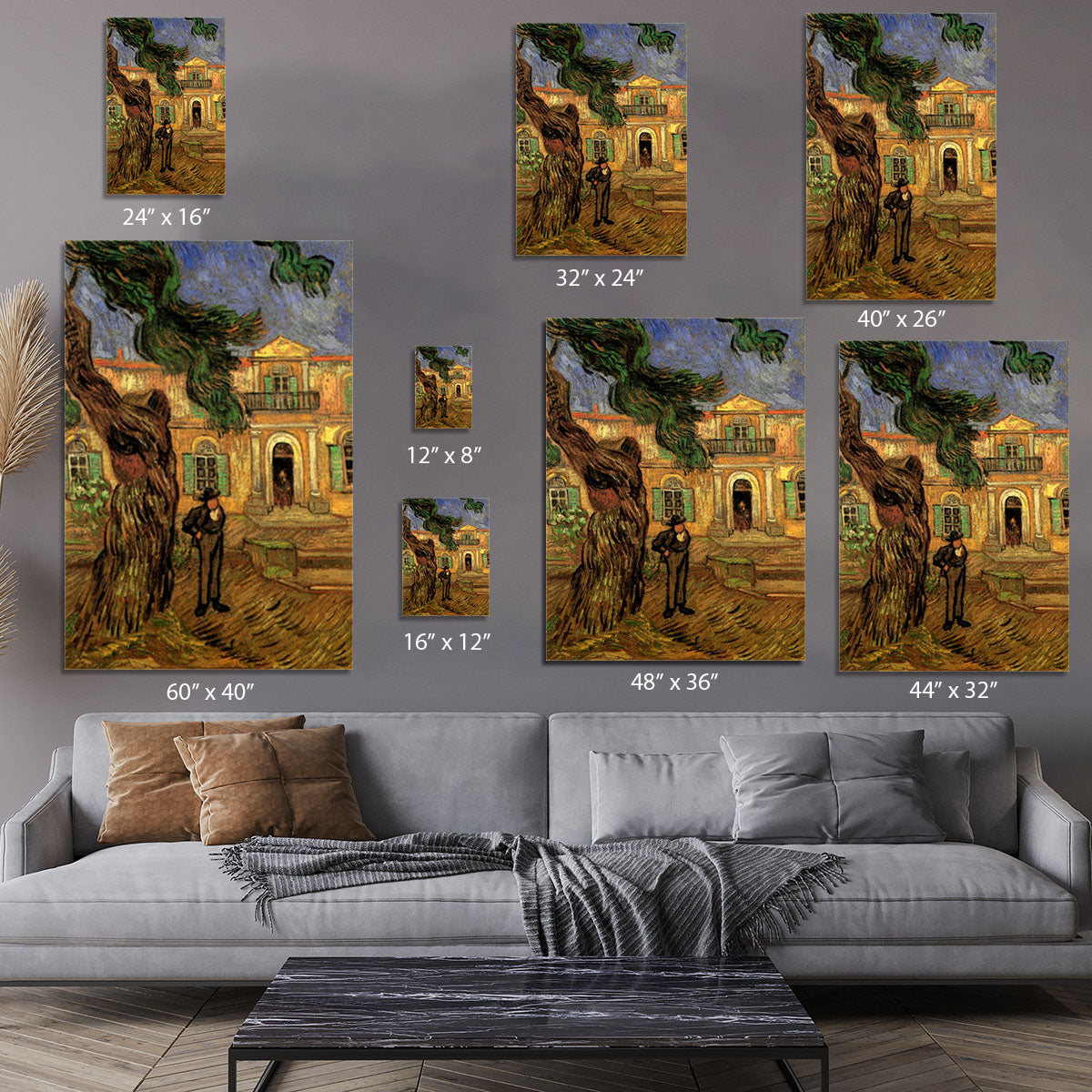 Van Gogh Pine Trees with Figure in the Garden of Saint-Paul Hospital Canvas Print or Poster - Canvas Art Rocks - 7