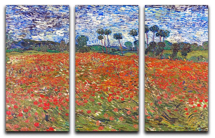 Van Gogh Poppies Field 3 Split Panel Canvas Print - Canvas Art Rocks - 1
