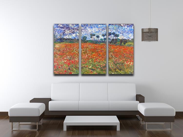 Van Gogh Poppies Field 3 Split Panel Canvas Print - Canvas Art Rocks - 3