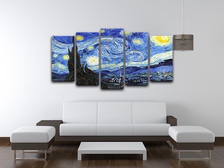 Van Gogh Starry Night 5 Split Panel Canvas - Canvas Art Rocks - 3