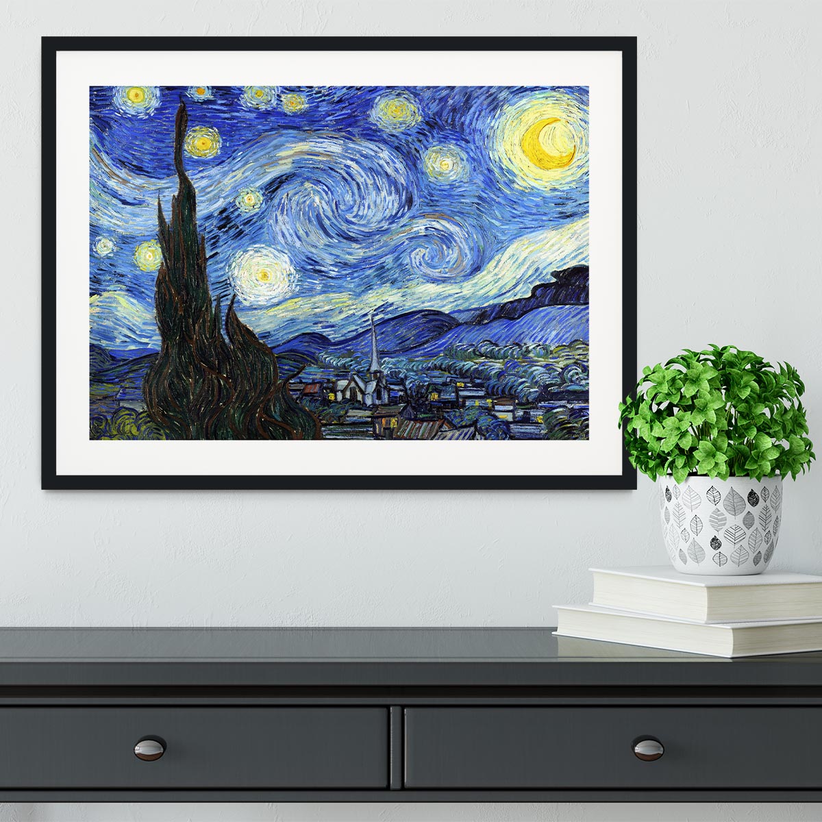Van Gogh Starry Night Framed Print - Canvas Art Rocks - 1