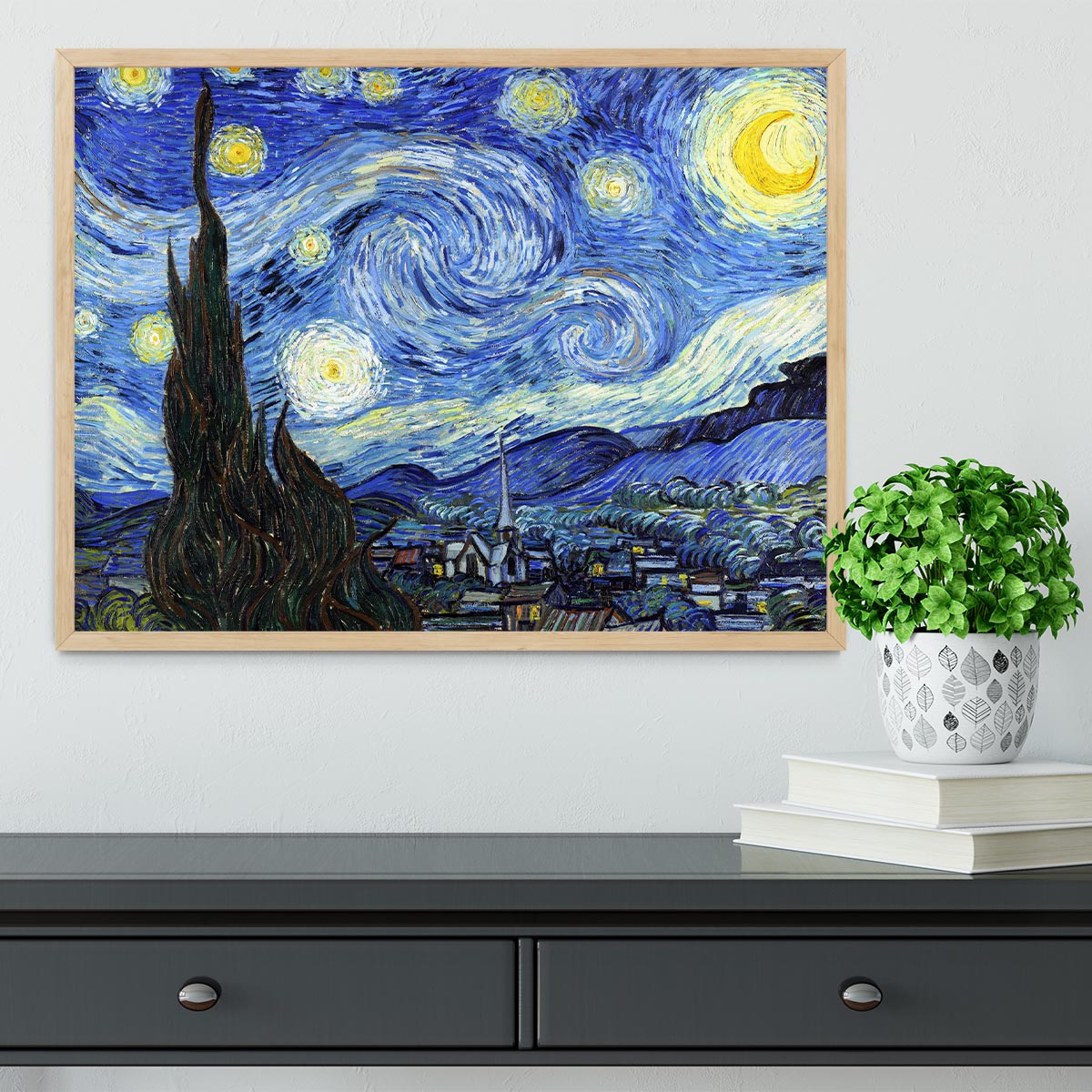 Van Gogh Starry Night Framed Print - Canvas Art Rocks - 4