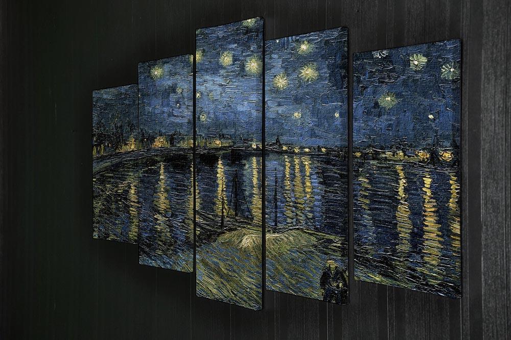 Van Gogh Starry Night over the Rhone 5 Split Panel Canvas - Canvas Art Rocks - 2