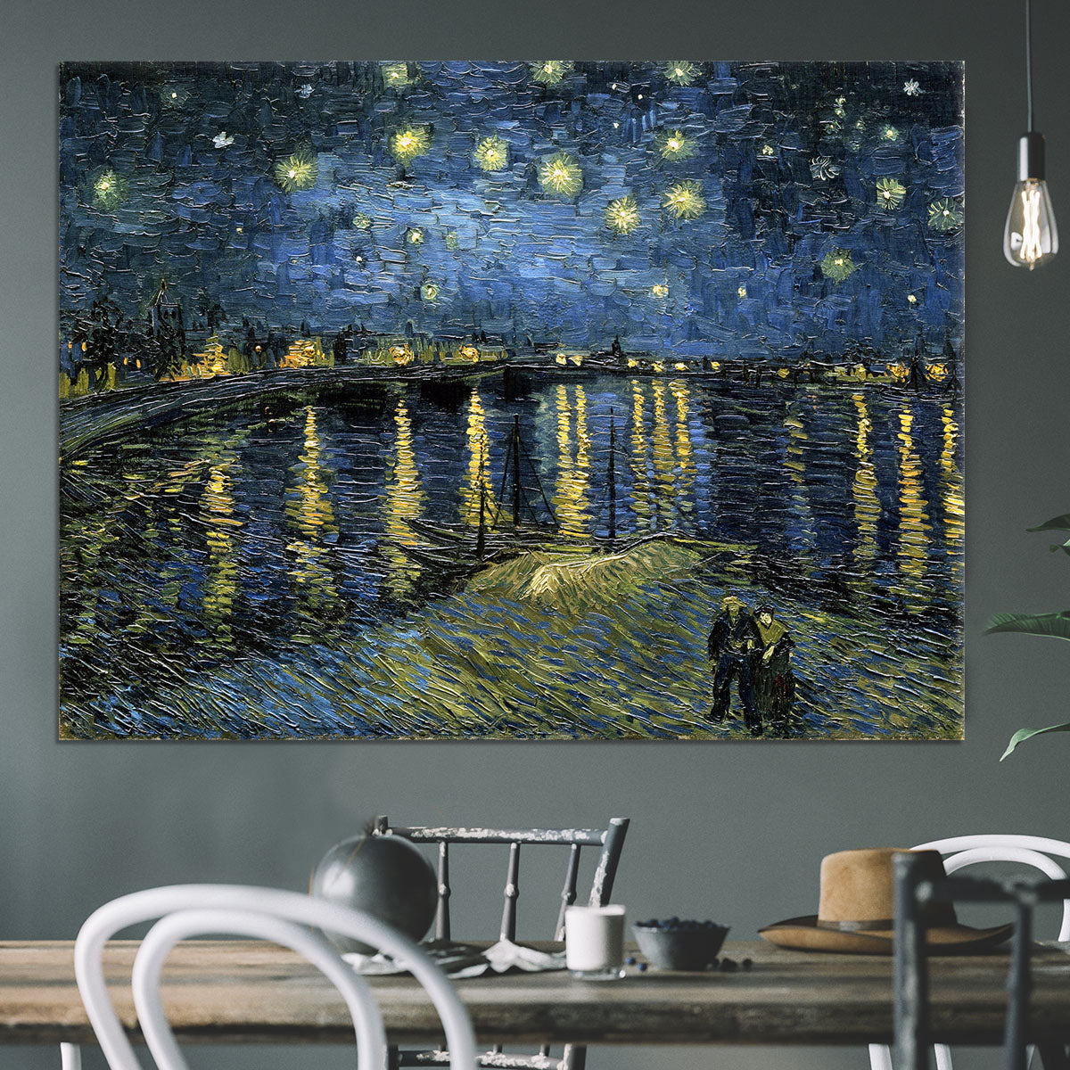 Van Gogh Starry Night over the Rhone Canvas Print or Poster - Canvas Art Rocks - 3