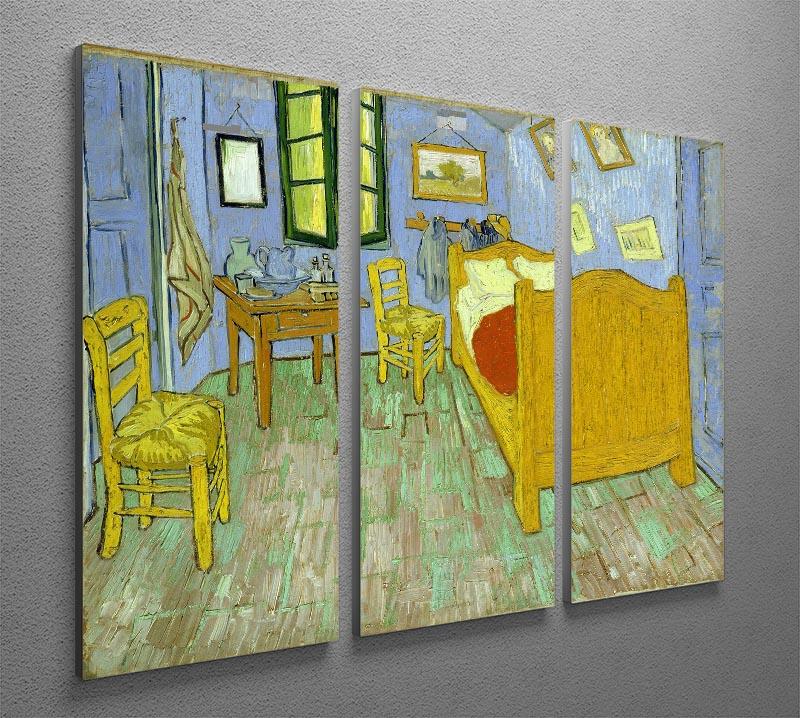 Van Gogh Vincents bedroom 3 Split Panel Canvas Print - Canvas Art Rocks - 4