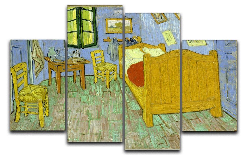 Van Gogh Vincents bedroom 4 Split Panel Canvas  - Canvas Art Rocks - 1