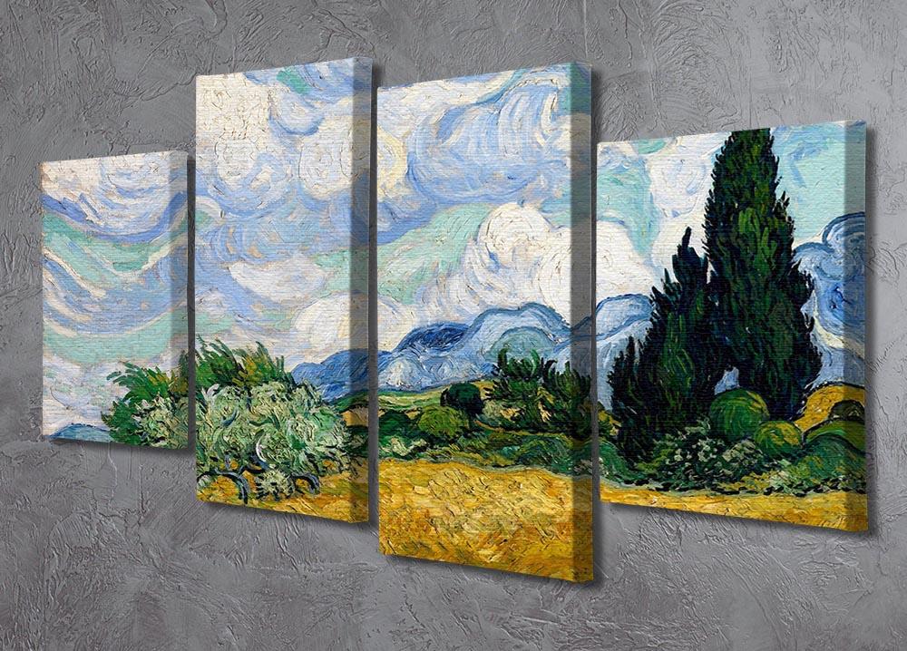 Van Gogh Wheat Field with Cypresses 4 Split Panel Canvas - Canvas Art Rocks - 2