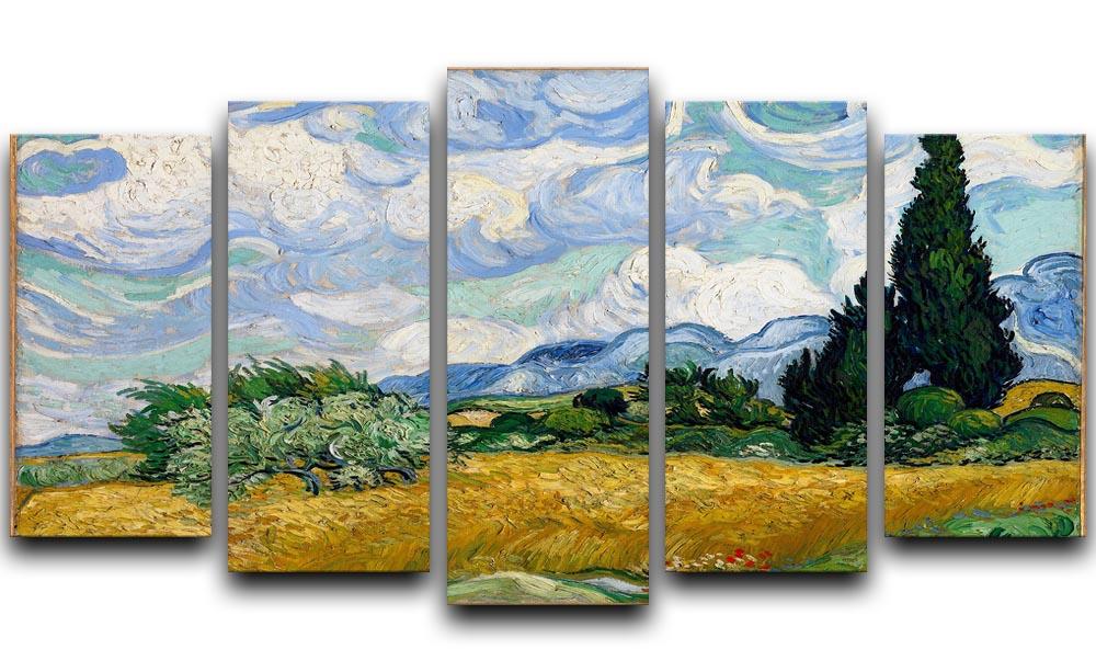 Van Gogh Wheat Field with Cypresses 5 Split Panel Canvas  - Canvas Art Rocks - 1