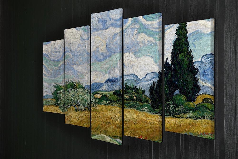 Van Gogh Wheat Field with Cypresses 5 Split Panel Canvas - Canvas Art Rocks - 2
