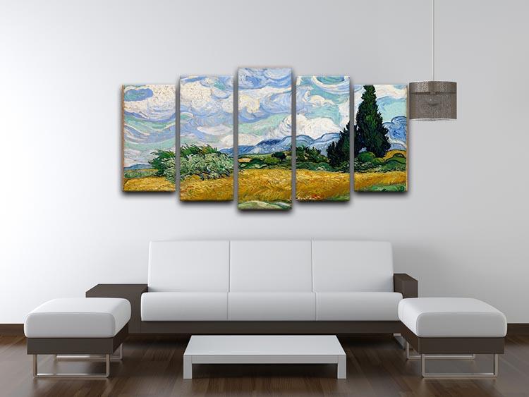 Van Gogh Wheat Field with Cypresses 5 Split Panel Canvas - Canvas Art Rocks - 3