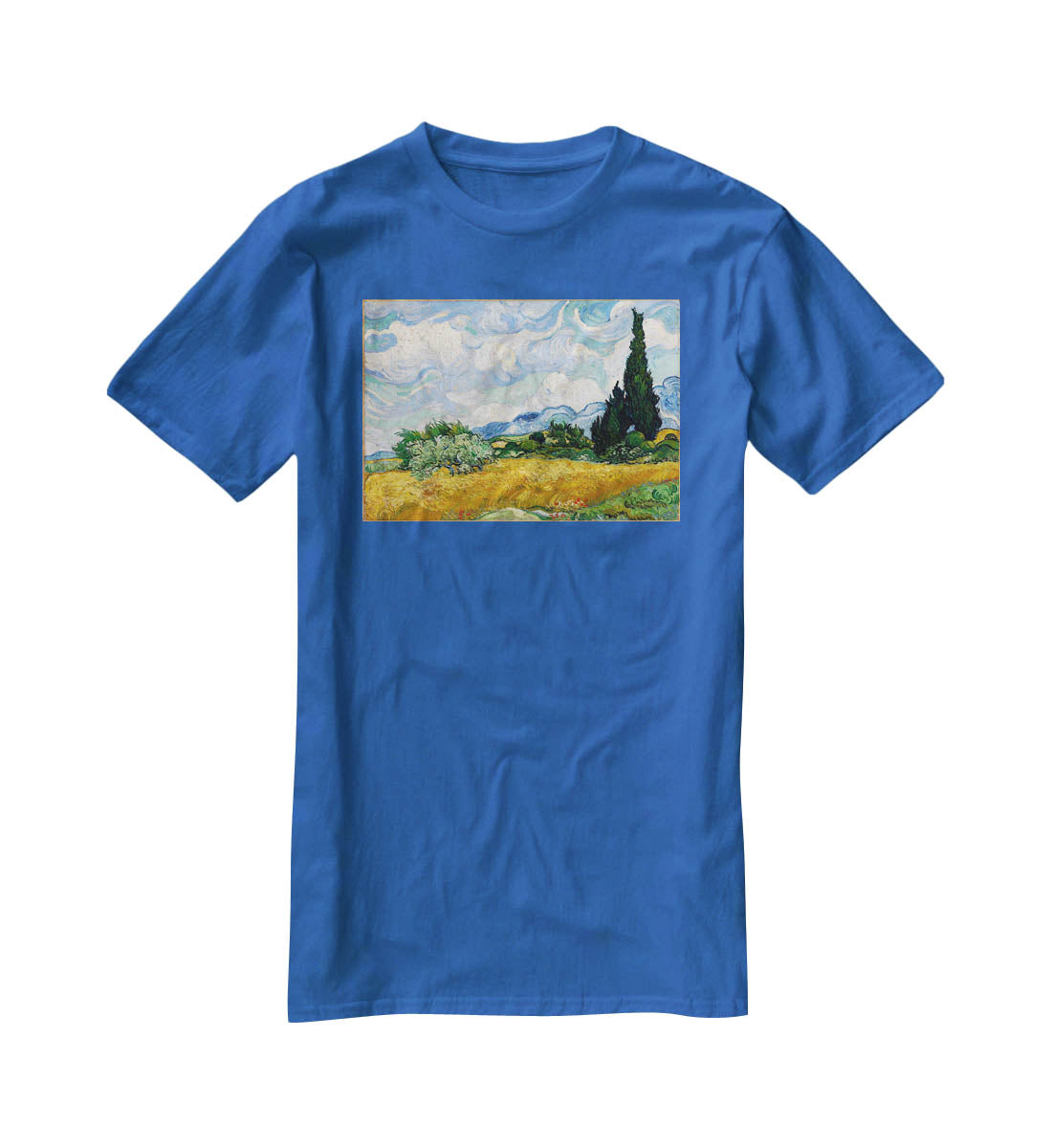 Van Gogh Wheat Field with Cypresses T-Shirt - Canvas Art Rocks - 2